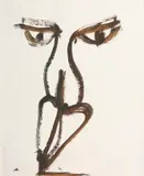 Figure Face c1956 by Sidney Nolan, c1956, mixed media on paper, sold Dec 2014