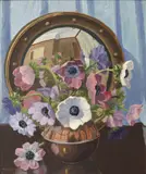 Herbert Badham, Still Life with Mirror Reflection 1954, 1954, oil on board