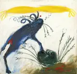 Blue Ram Balancing Nebuchadnezzar 1968 by Arthur Boyd, 1968, oil on canvas, sold Sep 2014