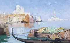 Arthur Streeton, The Giudecca Lagoon, Venice c1938, c1938, oil on canvas