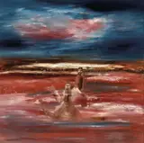Swamp (Burke and Wills Expedition) 1964 by Sidney Nolan, 1964, oil on board, offered Sep 2014