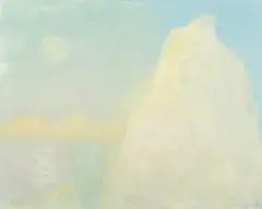 Afterglow (Sunset & Moonrise) 1987 by Lloyd Rees, 1987, oil on canvas, sold Sep 2014