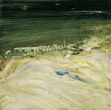 Greek Coastline c1959 by Sidney Nolan, c1959, ripolin on composition board, sold Sep 2014