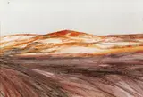 Untitled (Central Australian Landscape) by Sidney Nolan, mixed media on paper, sold Sep 2014