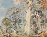 Untitled (Landscape) 1924 by Hans Heysen, 1924, watercolour on paper, sold Sep 2014