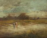 Charles Conder, Figures in Landscape, oil on panel