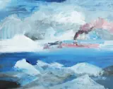 Supply Ship, Antarctica 1964 by Sidney Nolan, 1964, oil on composition board, offered Sep 2014