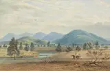 Duncan Elphinstone Cooper, Mount Cole and the Pyrenees, Victoria (near Challicum and Glenmona) 1871, 1871, watercolour on paper