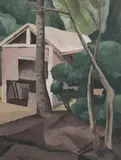 George Keyt, Untitled (House and Tree) 1930, 1930, oil on canvas