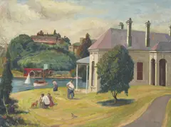 Untitled (Banjo Patterson's House) by John Santry, oil on canvas on board, sold Sep 2014