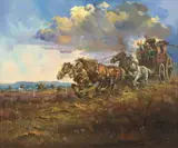 D'Arcy Doyle, Royal Mail, oil on canvas on board