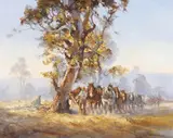 D'Arcy Doyle, Untitled (Logging), oil on canvas on board