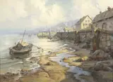 Andris Jansons, Cornish Harbour 1979, 1979, oil on canvas-board