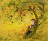 David Boyd, Under the Apple Tree, oil on board