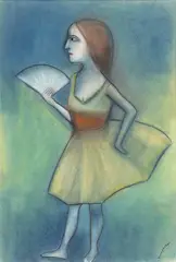 Ballerina by Robert Dickerson, pastel on paper on board, sold Sep 2014
