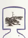 Sidney Nolan, Carcase (Dust series) c1971, c1971, etching with coloured chalk