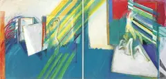 Brian Seidel, Sudden in a Shaft of Sunlight: Image in a Dry Studio (I), Languor of a Sharp Studio (II) 1969, 1969, synthetic polymer paint on canvas (diptych)