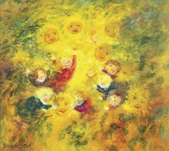 Sunflowers c1995 by David Boyd, c1995, oil on board, sold Sep 2014