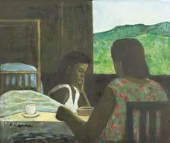 Bure Interior by Ray Crooke, oil on canvas, offered Sep 2014