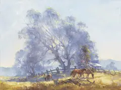 Untitled (Horses Grazing) by D'Arcy Doyle, oil on board, offered Sep 2014