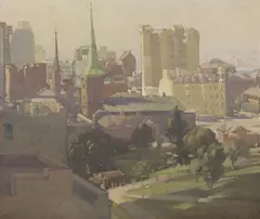 St James, Sydney by Robert Johnson, oil on canvas on board, sold Sep 2014