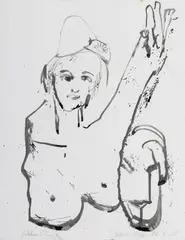 Home from the Front by Arthur Boyd, ink on paper, offered Sep 2014
