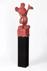 Stephen Glassborow, Toy Boy, painted bronze with granite base