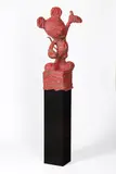 Stephen Glassborow, Toy Boy, painted bronze with granite base