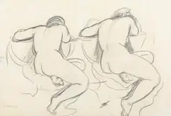 Nudes by John Perceval, pencil on paper, offered Sep 2014