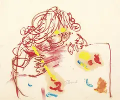 Self Portrait by John Perceval, oil on paper, sold Sep 2014