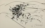 Guy Grey-Smith, Valley 1977, 1977, ink on paper