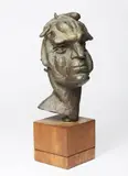 Lawrence Beck, Bust of Fred Hollow, bronze on wood base