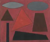 John Coburn, Jazz Series - Study for Down Town, mixed media on paper