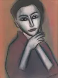 Robert Dickerson, Untitled (Face), pastel on paper
