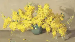 Wattle by Alan Douglas Baker, oil on board, sold Sep 2014