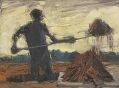 Digging/ Flinders 2008 by Euan MacLeod, 2008, synthetic polymer paint on canvas, sold Sep 2014