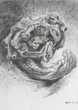 James Gleeson, Untitled (Psychoscape) 1979, 1979, pencil on paper