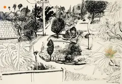 Lindfield Gardens 1978 by Brett Whiteley, 1978, colour screenprint in 2 colours with offset lithography, sold Sep 2014