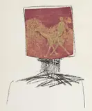 Sidney Nolan, Kelly Head with Burke and Camel, colour lithograph
