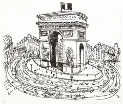 Arc de Triomphe 1990 by Brett Whiteley, 1990, etching, sold Sep 2014