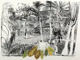 The Garden in Sanur (Bali) 1980 by Brett Whiteley, 1980, screenprint with offset lithography, sold Sep 2014