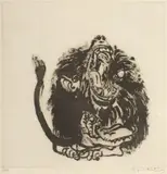 Brett Whiteley, Young Baboon 1977, 1977, sugarlift aquatint