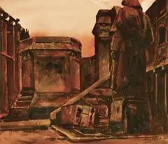 Rick Amor, Untitled (Study for Legal World) 2002, 2002, gouache on paper