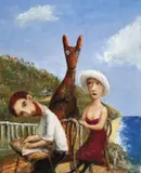The Intrusion by Garry Shead, oil on board, sold Jul 2014
