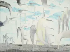 Limbo Ledge 2002 by Bill Hammond, 2002, oil on canvas, offered Jul 2014