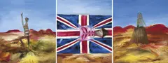Burial of Burke 1985 by Sidney Nolan, 1985, oil on canvas (triptych), sold Jul 2014