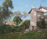 Arthur Streeton, Tea in the Garden, Grange Road 1930
