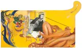 Gauguin (Also known as Portrait of Paul Gauguin on the Eve of his Attempted Suicide, Tahiti) 1968 by Brett Whiteley, 1968, oil, acrylic, charcoal, graphite, plastic, glass, wood & printed paper collage construction on panel, sold Jul 2014