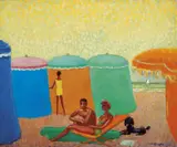 Kees van Dongen, Deauville, Les Tentes 1956, 1956, oil on canvas