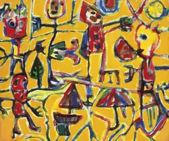 Let's Go Boating 1987 by David Larwill, 1987, synthetic polymer paint on canvas, sold Jul 2014